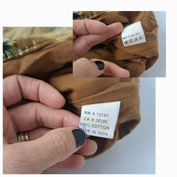 Vintage wood circle handle Hawaiian print beaded tassel fringe retro purse - Picture 7 of 16